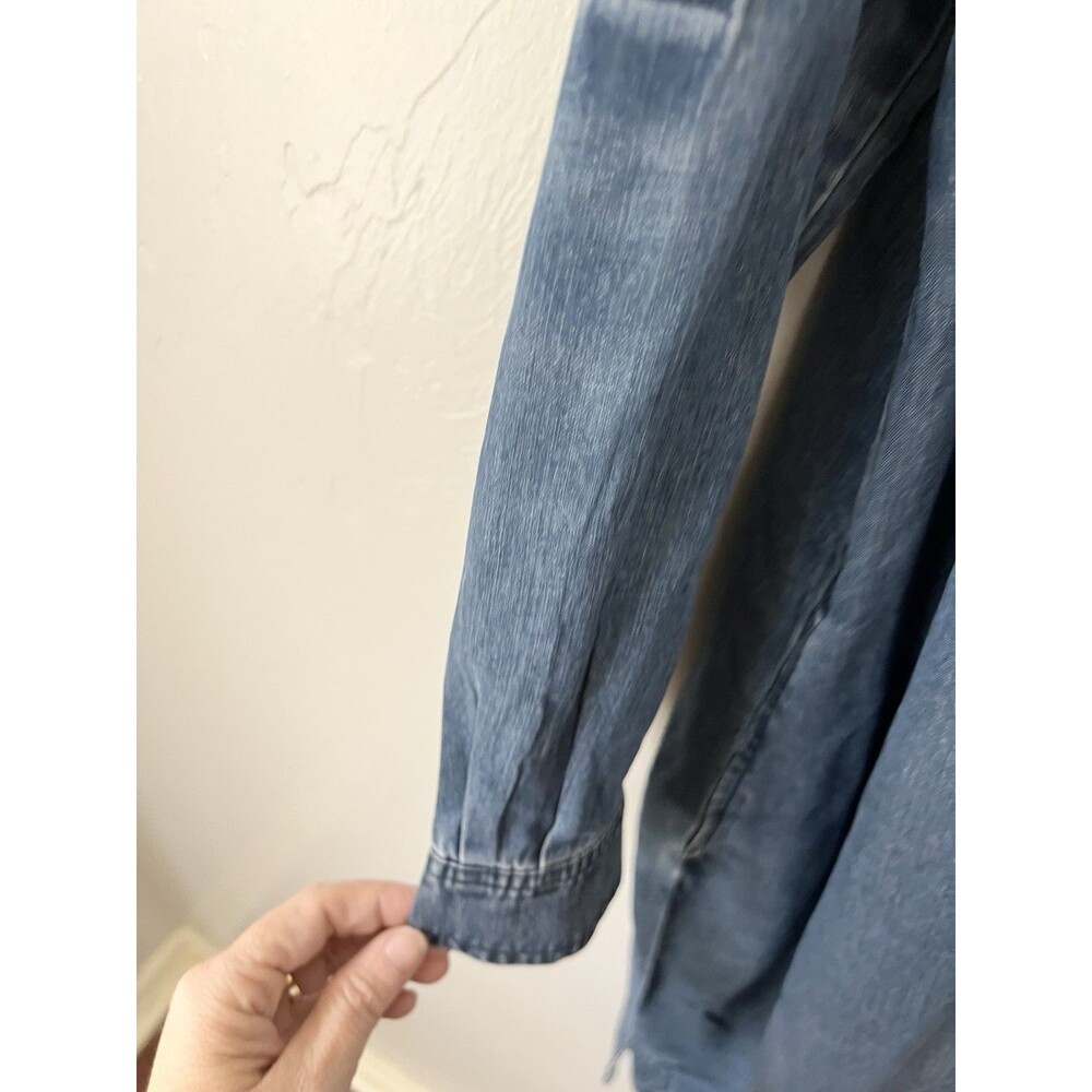 Soft Surroundings All Around Town Chambray Dress Plus 3X Blue Tencel Lyocell - Picture 5 of 8